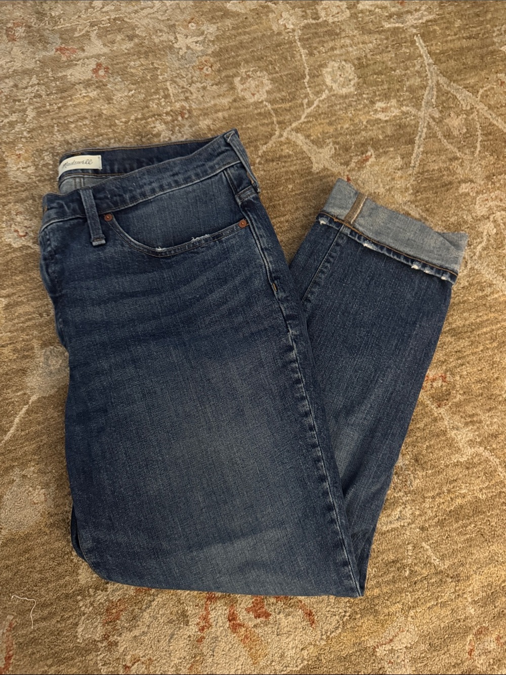 Madewell Dark Blue Tomboy Straight Jeans